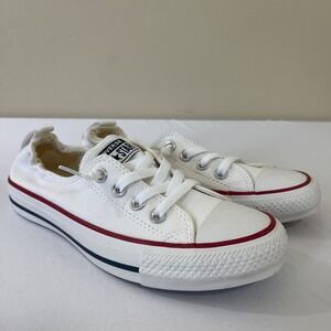 Converse Shoreline Womens 6.5 White Red Blue Slip On Chuck Taylor Sneakers Shoes